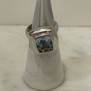 Aquamarine ring in sterling silver